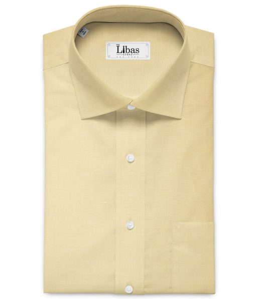 Cavallo by Linen Club Men's Cotton Linen Solids Unstitched Shirt or Kurta Fabric (Astra Cream)