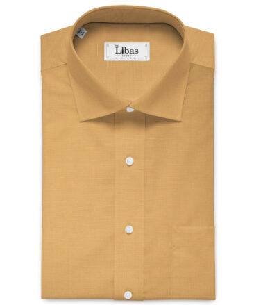 Cavallo by Linen Club Men's Cotton Linen Solids Unstitched Shirt or Kurta Fabric (Tacao Brown)