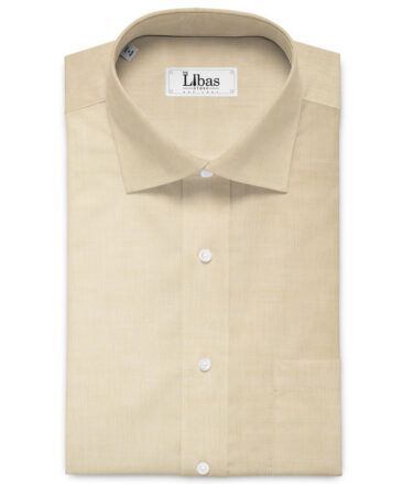 Cavallo by Linen Club Men's Cotton Linen Solids Unstitched Shirt or Kurta Fabric (Bone Cream)