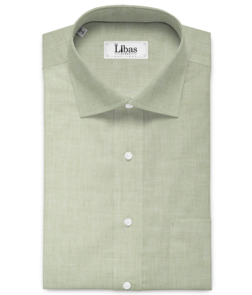 Cavallo by Linen Club Men's Cotton Linen Solids Unstitched Shirt or Kurta Fabric (Pistachios Green)