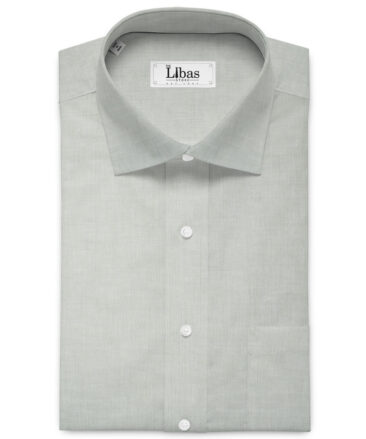 Cavallo by Linen Club Men's Cotton Linen Solids Unstitched Shirt or Kurta Fabric (Light Pistachios Grey)