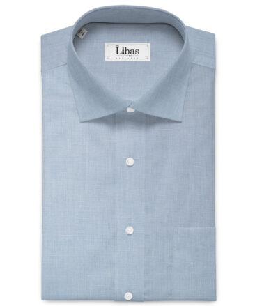 Cavallo by Linen Club Men's Cotton Linen Solids Unstitched Shirt or Kurta Fabric (Sky Blue)