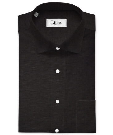 Solino Men's Cotton Linen Solids Unstitched Shirt or Kurta Fabric (Black)