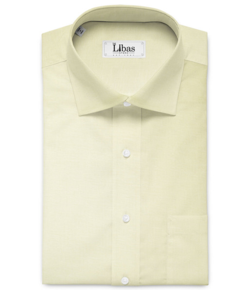 Solino Men's Cotton Linen Solids Unstitched Shirt or Kurta Fabric (Canary Yellow)