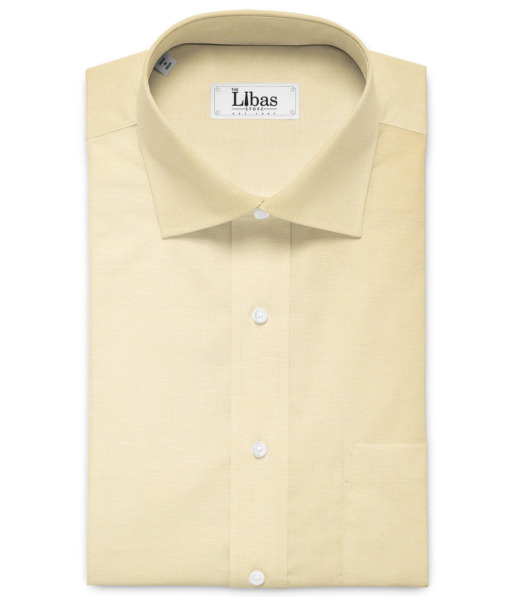 Solino Men's Cotton Linen Solids Unstitched Shirt or Kurta Fabric (Dairy Cream)