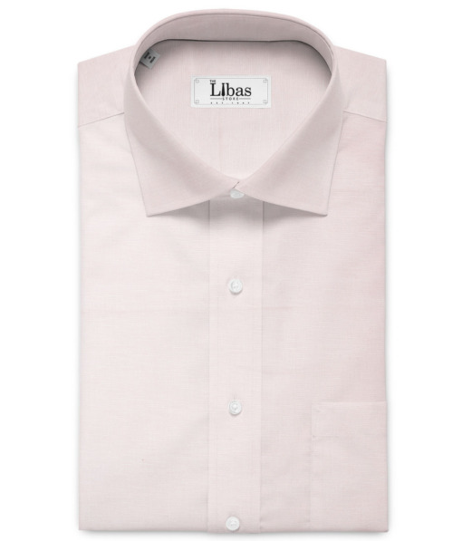 Solino Men's Cotton Linen Solids Unstitched Shirt or Kurta Fabric (Light Pink)