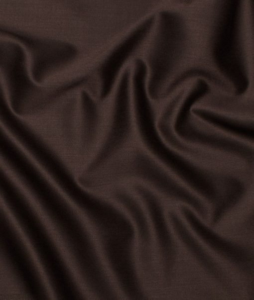 Italian Channel Men's Terry Rayon  Solids  Unstitched Suiting Fabric (Dark Brown)