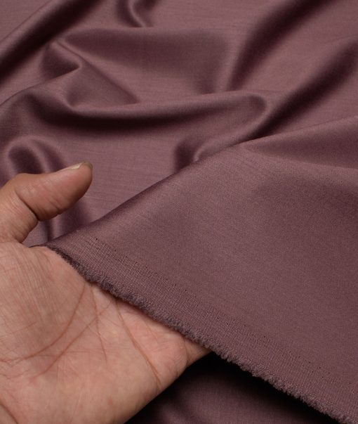 Italian Channel Men's Terry Rayon  Solids  Unstitched Suiting Fabric (Dark Mauve)