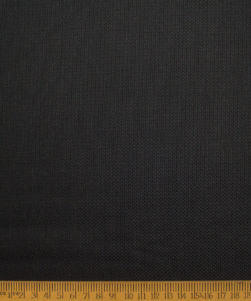 Italian Channel Men's Terry Rayon  Structured  Unstitched Suiting Fabric (Black)