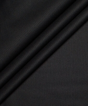 Italian Channel Men's Terry Rayon  Structured  Unstitched Suiting Fabric (Black)