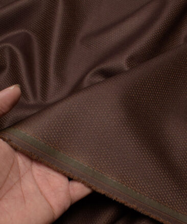 Italian Channel Men's Terry Rayon  Structured  Unstitched Suiting Fabric (Brown)