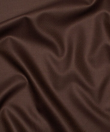 Italian Channel Men's Terry Rayon  Structured  Unstitched Suiting Fabric (Brown)