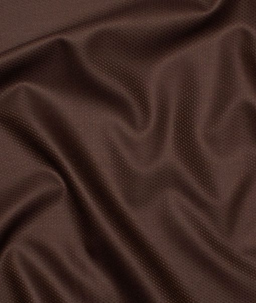 Italian Channel Men's Terry Rayon  Structured  Unstitched Suiting Fabric (Brown)