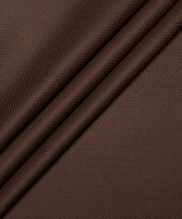 Italian Channel Men's Terry Rayon  Structured  Unstitched Suiting Fabric (Brown)