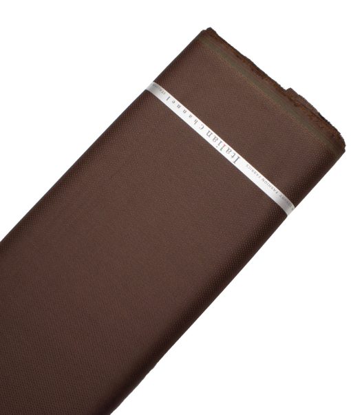 Italian Channel Men's Terry Rayon  Structured  Unstitched Suiting Fabric (Brown)