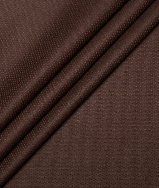 Italian Channel Men's Terry Rayon  Structured  Unstitched Suiting Fabric (Brown)