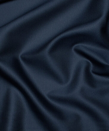 Italian Channel Men's Terry Rayon  Structured  Unstitched Suiting Fabric (Dark Blue)