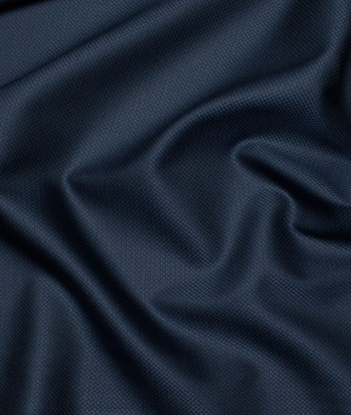 Italian Channel Men's Terry Rayon  Structured  Unstitched Suiting Fabric (Dark Blue)