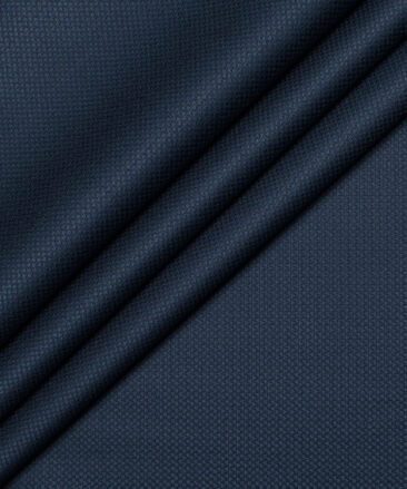 Italian Channel Men's Terry Rayon  Structured  Unstitched Suiting Fabric (Dark Blue)