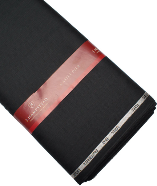 J.Hampstead Italy Men's 20% Wool Super 100's Striped  Unstitched Suiting Fabric (Black) - Image 5