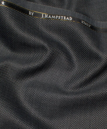 J.Hampstead Italy Men's 20% Wool Super 100's Structured  Unstitched Suiting Fabric (Dark Grey).