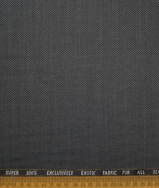 J.Hampstead Italy Men's 20% Wool Super 100's Structured  Unstitched Suiting Fabric (Dark Grey) - Image 4