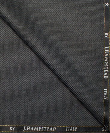 J.Hampstead Italy Men's 20% Wool Super 100's Structured  Unstitched Suiting Fabric (Dark Grey).