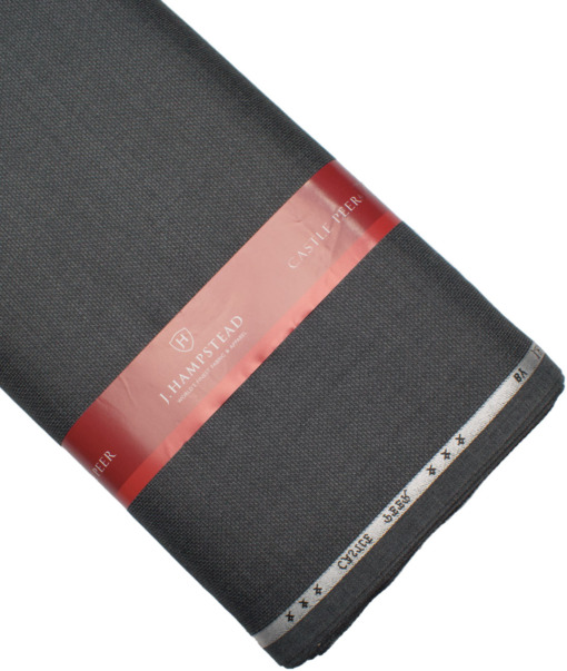 J.Hampstead Italy Men's 20% Wool Super 100's Structured  Unstitched Suiting Fabric (Dark Grey) - Image 5