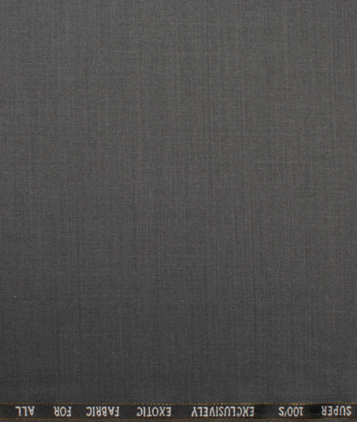 J.Hampstead Italy Men's 20% Wool Super 100's Self Design  Unstitched Suiting Fabric (Grey) - Image 4