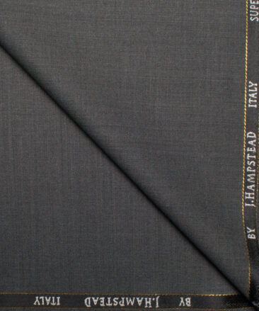 J.Hampstead Italy Men's 20% Wool Super 100's Self Design  Unstitched Suiting Fabric (Grey).