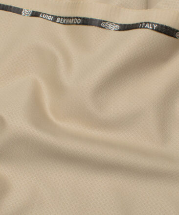 Luigi Bernardo Italy Men's 35% Wool Super 120's Structured  Unstitched Suiting Fabric (Beige).