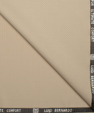 Luigi Bernardo Italy Men's 35% Wool Super 120's Structured  Unstitched Suiting Fabric (Beige).