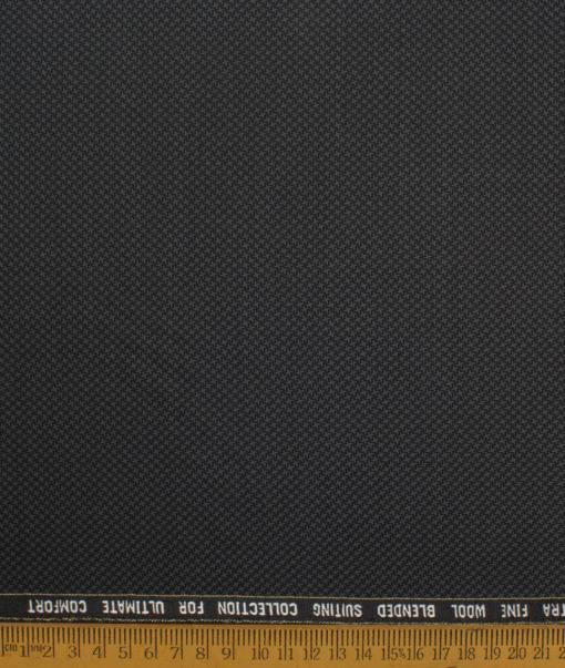 Luigi Bernardo Italy Men's 35% Wool Super 120's Structured  Unstitched Suiting Fabric (Dark Grey) - Image 4