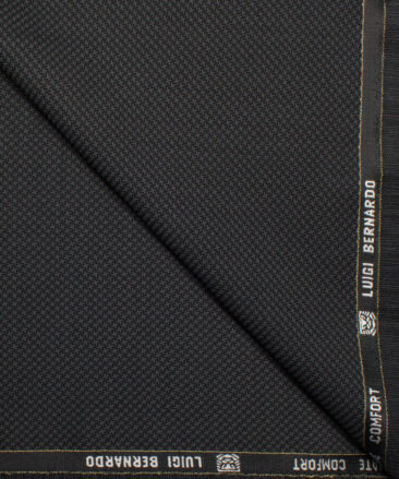 Luigi Bernardo Italy Men's 35% Wool Super 120's Structured  Unstitched Suiting Fabric (Dark Grey).