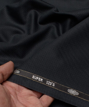 Luigi Bernardo Italy Men's 35% Wool Super 120's Structured  Unstitched Suiting Fabric (Dark Navy Blue).