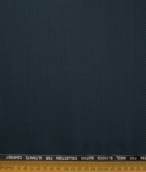 Luigi Bernardo Italy Men's 35% Wool Super 120's Structured  Unstitched Suiting Fabric (Dark Peacock Blue) - Image 4