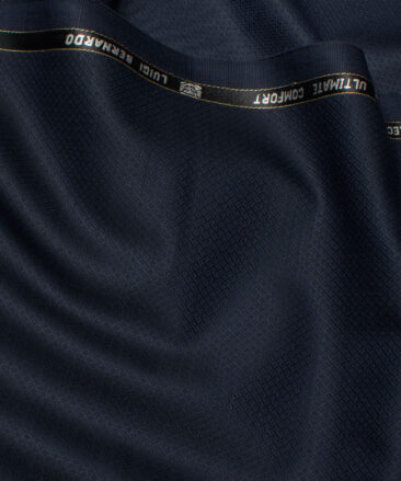 Luigi Bernardo Italy Men's 35% Wool Super 120's Structured  Unstitched Suiting Fabric (Dark Royal Blue).