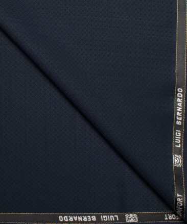 Luigi Bernardo Italy Men's 35% Wool Super 120's Structured  Unstitched Suiting Fabric (Dark Royal Blue).