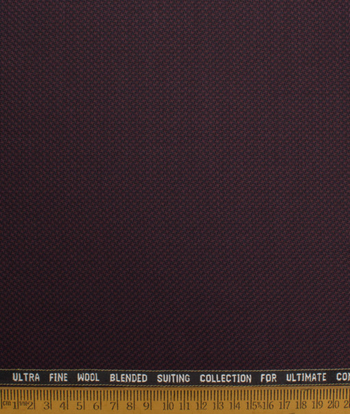 Luigi Bernardo Italy Men's 35% Wool Super 120's Structured  Unstitched Suiting Fabric (Dark Wine) - Image 4