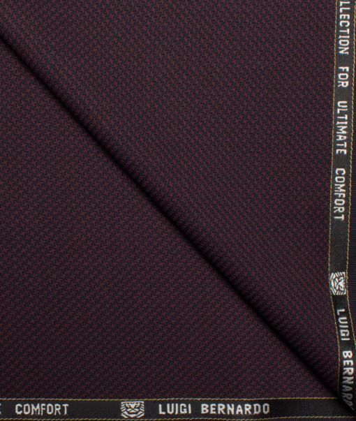 Luigi Bernardo Italy Men's 35% Wool Super 120's Structured  Unstitched Suiting Fabric (Dark Wine).