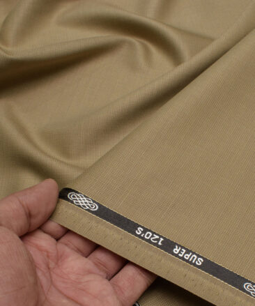 Luigi Bernardo Italy Men's 35% Wool Super 120's Structured  Unstitched Suiting Fabric (Khakhi Brown).