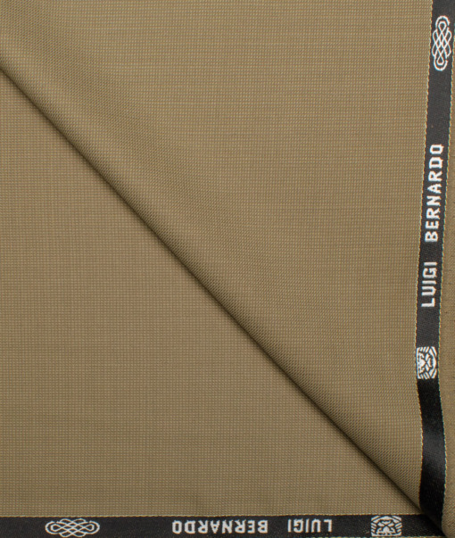 Luigi Bernardo Italy Men's 35% Wool Super 120's Structured  Unstitched Suiting Fabric (Khakhi Brown).