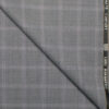 Luigi Bernardo Italy Men's 35% Wool Super 120's Checks  Unstitched Suiting Fabric (Light Grey).