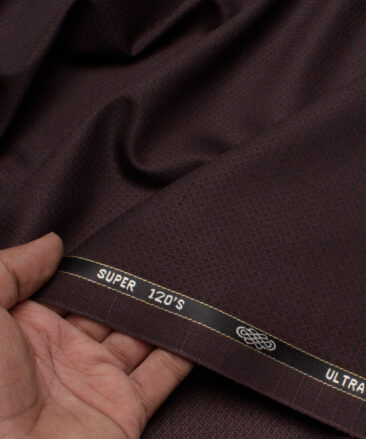 Luigi Bernardo Italy Men's 35% Wool Super 120's Structured  Unstitched Suiting Fabric (Dark Wine).