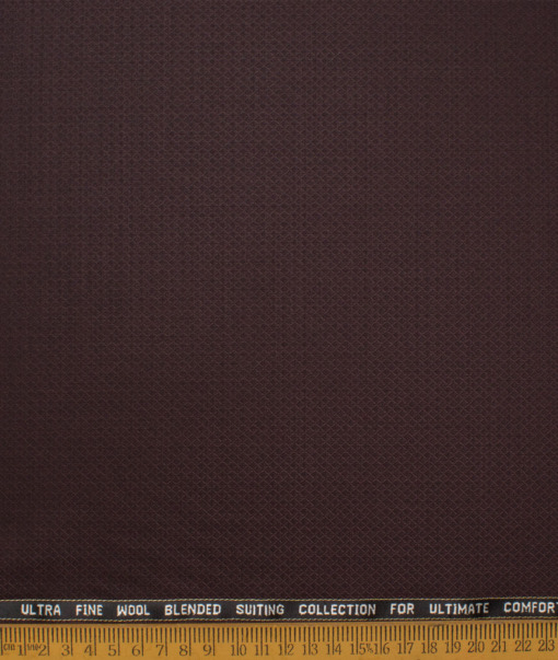 Luigi Bernardo Italy Men's 35% Wool Super 120's Structured  Unstitched Suiting Fabric (Dark Wine) - Image 4