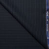 OCM Men's 35% Wool Super 90's Striped  Unstitched Suiting Fabric (Dark Blue).