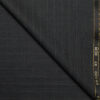 OCM Men's 35% Wool Super 90's Striped  Unstitched Suiting Fabric (Dark Grey).