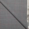 OCM Men's 25% Wool Super 120's Checks  Unstitched Suiting Fabric (Light Grey).