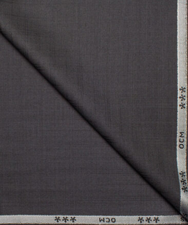 OCM Men's 40% Wool Super 100's Checks  Unstitched Suiting Fabric (Dark Lead Grey).