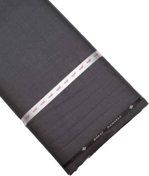 OCM Men's 40% Wool Super 100's Checks  Unstitched Suiting Fabric (Dark Lead Grey) - Image 5